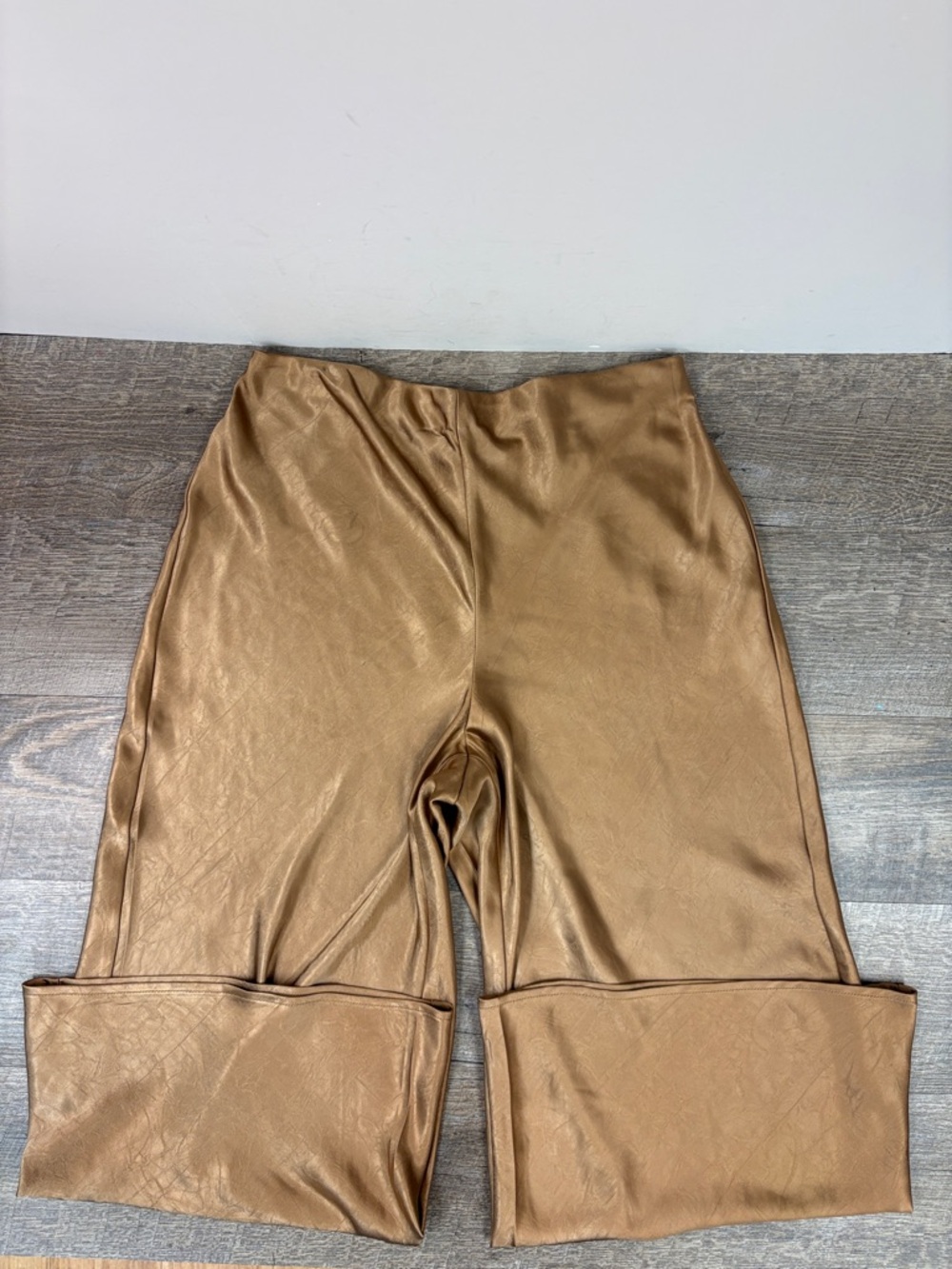 Joie Satin Finish Cropped Wide-Leg Palazzo Pants | Caramel Brown | Size 10